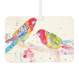 Désodorisant Pour Voiture Art perroquet Aquarelle Peinture Aqua Colorful