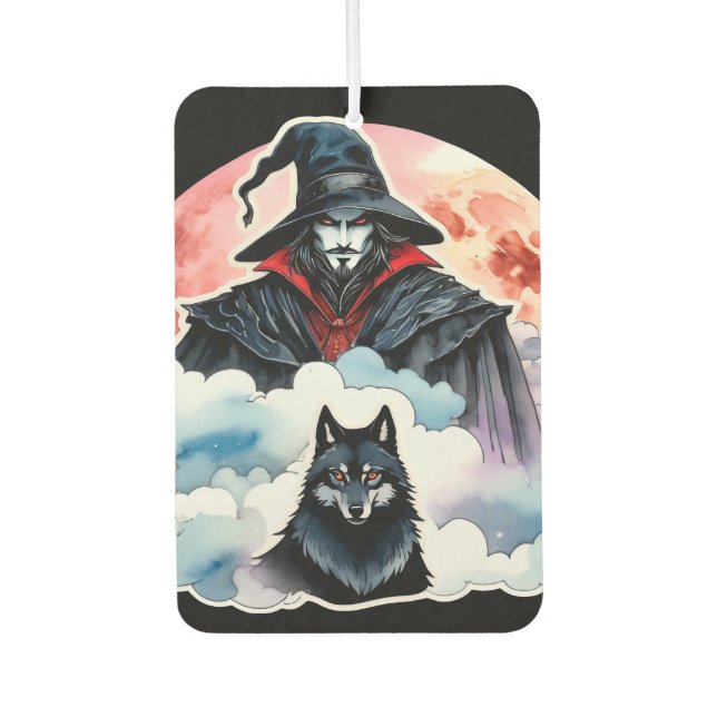 Désodorisant Pour Voiture Assistant avec un loup - Halloween Fun 1 (Devant)