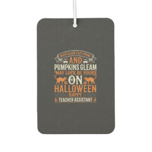 Désodorisant Pour Voiture Assistant d'enseignant Halloween chats noirs et ci