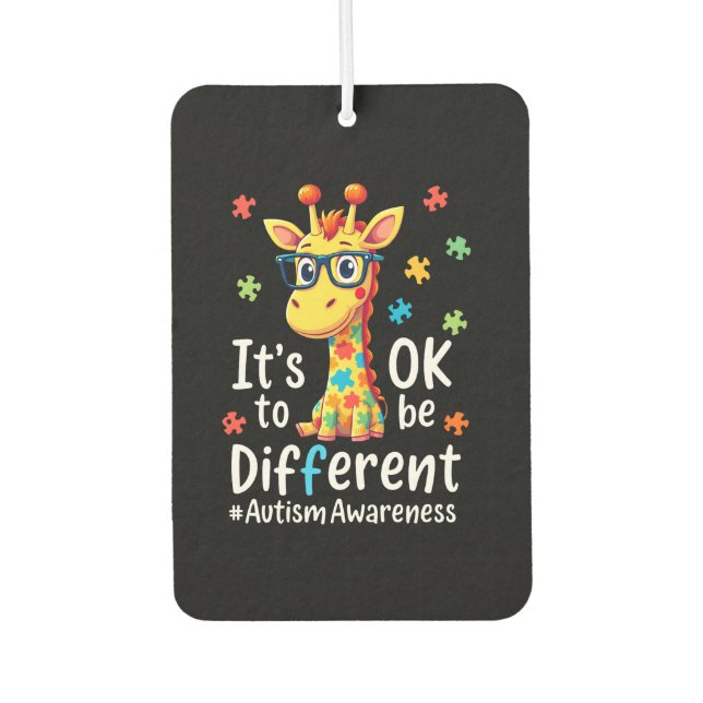 Désodorisant Pour Voiture Autism Awareness Cute Giraffe Animal Its Ok To Be  (Devant)