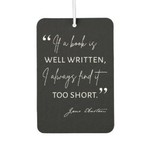 Désodorisant Pour Voiture Avid Reader II - Citation Jane Austen