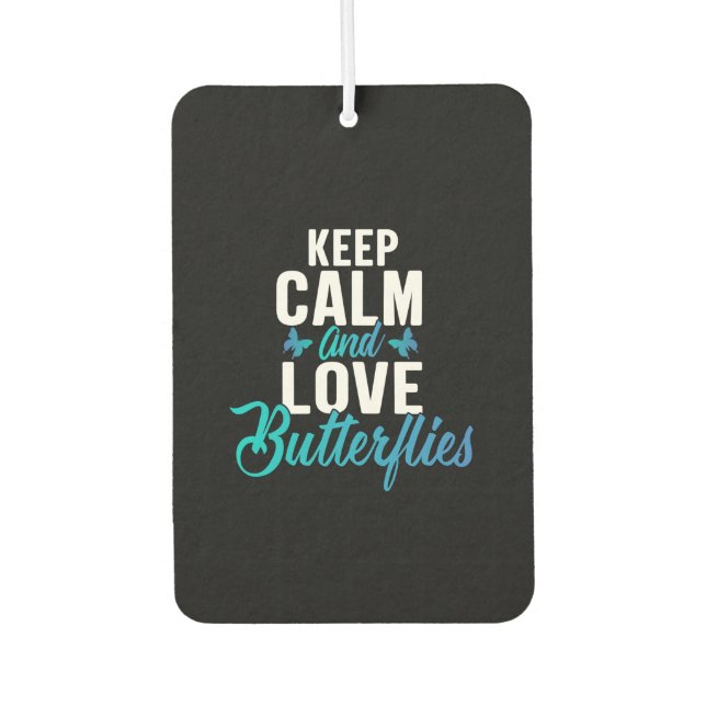 Désodorisant Pour Voiture Babfly | Keep Calm and Love Butterfly (Devant)