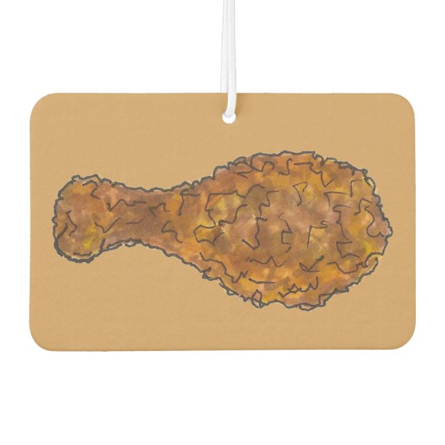 Désodorisant Pour Voiture Baguette de poule au poulet frite fourrée en bois  (Devant)