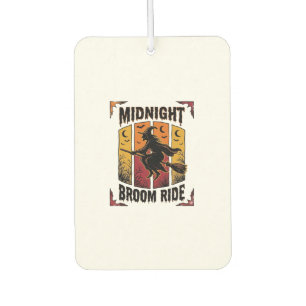 Désodorisant Pour Voiture Balai de minuit vintage sorcière Halloween graphiq