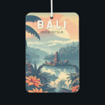 Désodorisant Pour Voiture Bali Indonésie Travel Art Vintage<br><div class="desc">Conception de voyage vectorielle rétro Bali. Bali est une île du sud-est asiatique réputée pour ses plages,  ses temples et sa culture. Elle abrite également la vie marine,  des parcs safaris et des oeuvres d'art.</div>