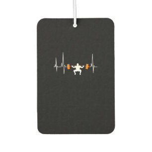 Désodorisant Pour Voiture Barbell Poids Heartbeat Bodybuilding