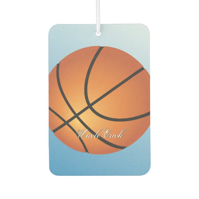 Désodorisant Pour Voiture Basket-ball Image 🏀 Monogramme Budget spécial (Devant)
