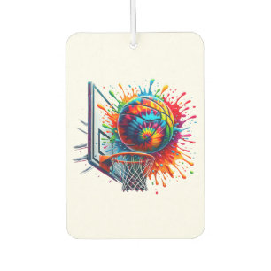Désodorisant Pour Voiture Basketbal Tie Dye Coloré Splash Basketbal Coloré