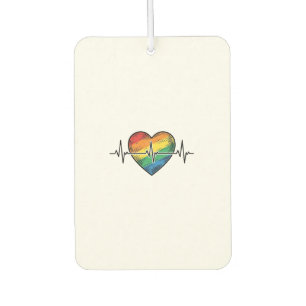 Désodorisant Pour Voiture Battement de coeur arc-en-ciel Gravure vintage Des
