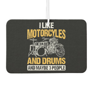 Désodorisant Pour Voiture Batteur Batterie J'Aime Les Motos Et Les Tambours