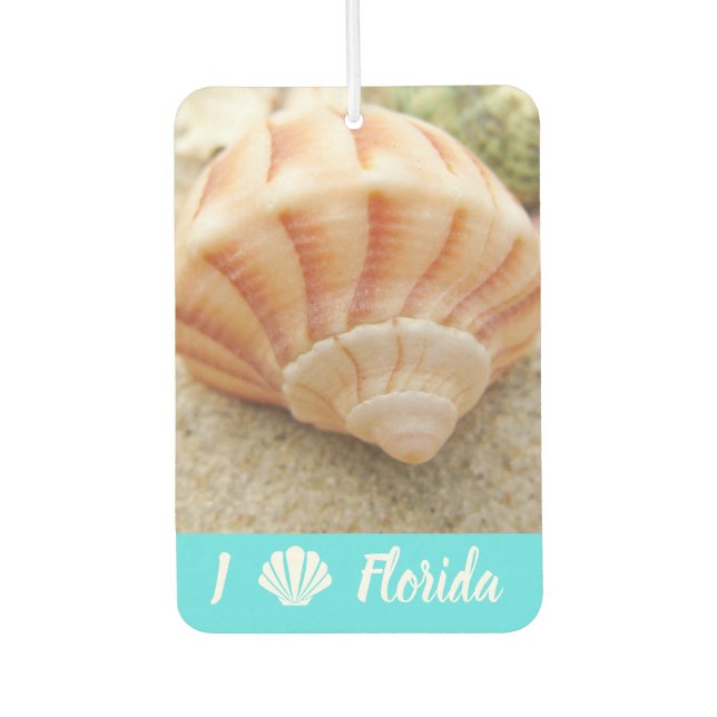 Désodorisant Pour Voiture Beach Seashell Florida Aqua Blue (Devant)