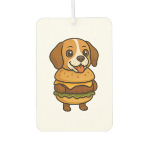 Désodorisant Pour Voiture Beagle drôle avec Burger Créature mythique drôle
