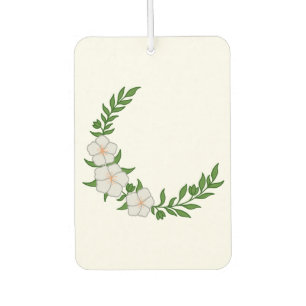 Désodorisant Pour Voiture Beau Croissant de Couronne de fleurs blanches