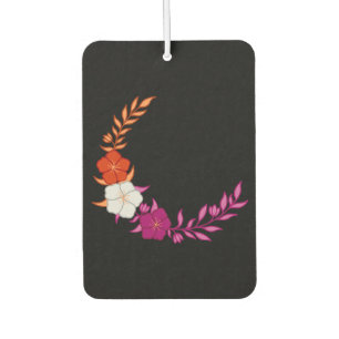 Désodorisant Pour Voiture Beau croissant de fleurs lesbiennes subtiles