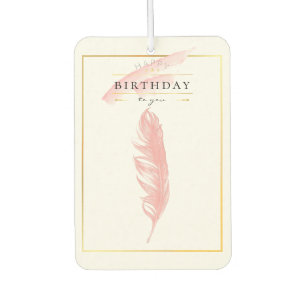 Désodorisant Pour Voiture Beau dessin au crayon rose plumes Anniversaire