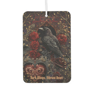 Désodorisant Pour Voiture Beauté gothique sombre Roses rouges noires Corbeau