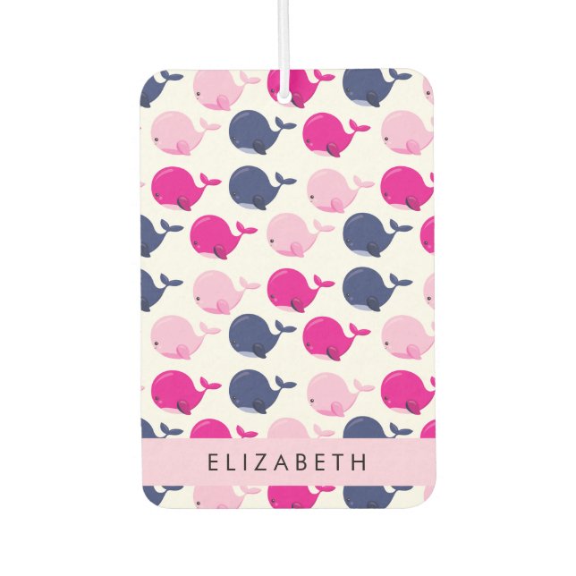 Désodorisant Pour Voiture Beaux Baleines, Motif De Baleines, Votre Nom (Devant)