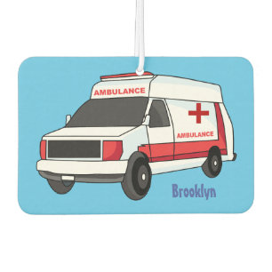 Désodorisant Pour Voiture Belle ambulance rouge caricature van
