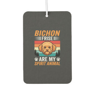 Désodorisant Pour Voiture Bichon Frise Animal Spirituel Chien Rétro