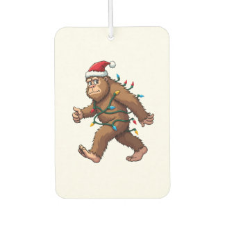 Désodorisant Pour Voiture Bigfoot Santa Christmas Tree Lights Xmas Boys Men 