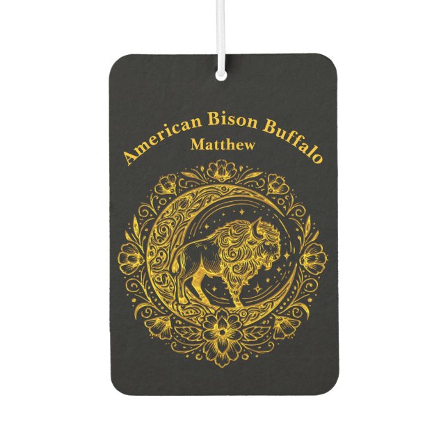 Désodorisant Pour Voiture Bison Buffle dans le Motif de design floral comple (Devant)