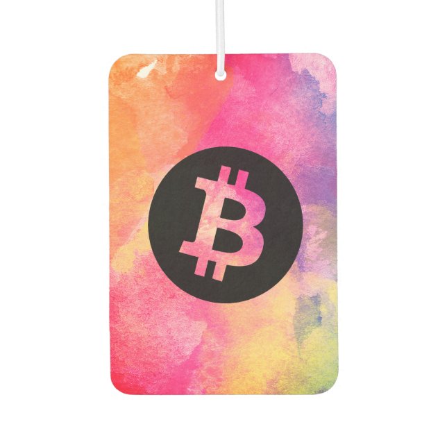 Désodorisant Pour Voiture Bitcoin Aquarelle (Devant)