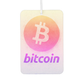 Désodorisant Pour Voiture Bitcoin Miami Watercolor (Logo + Text)
