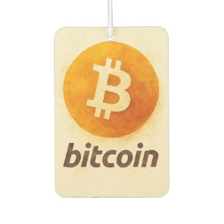 Désodorisant Pour Voiture Bitcoin Watercolor (Logo + Text)