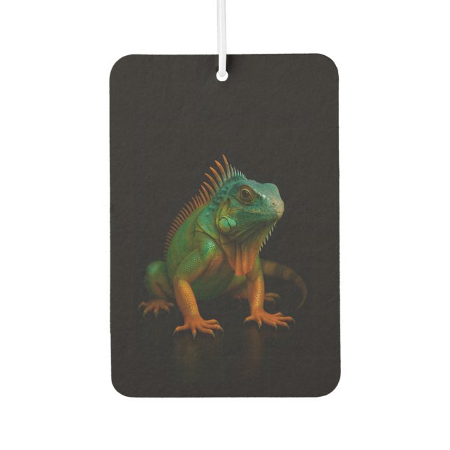 Désodorisant Pour Voiture Black 4 Luxe Car Air Fresheners, Green Iguana (Devant)