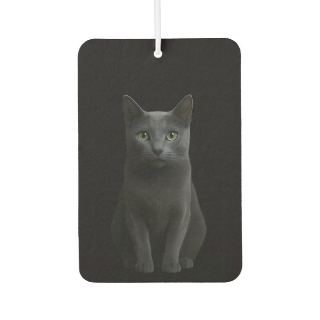 Désodorisant Pour Voiture Black 4 Luxe Car Air Fresheners, Russian Blue Cat (Devant)