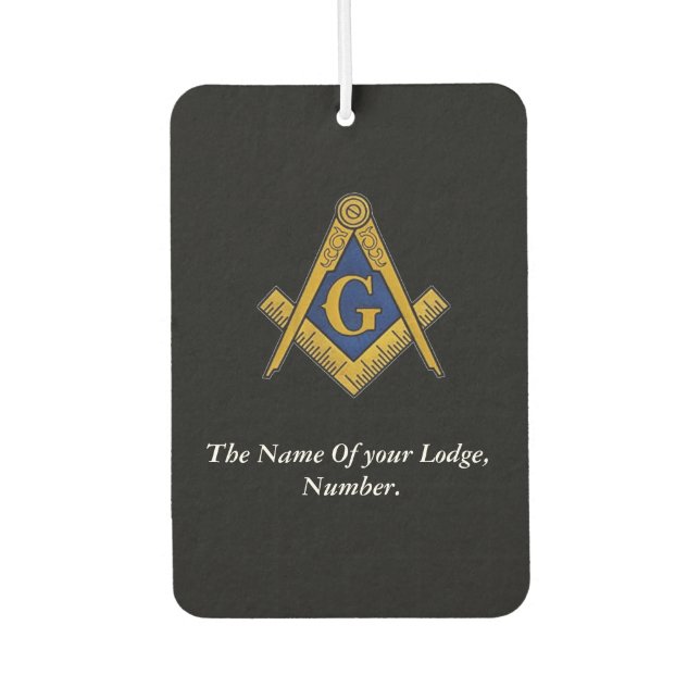 Désodorisant Pour Voiture Black and White Masonic Freemason Compass (Devant)