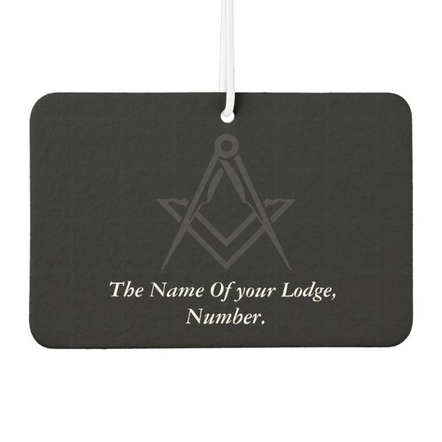 Désodorisant Pour Voiture Black Masonic Master Mason Freemason Compass (Devant)