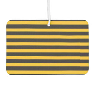 Désodorisant Pour Voiture Black Yellow Horizontal Lines Geometric Bee Animal