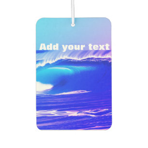 Désodorisant Pour Voiture Bleu océan vagues ajouter votre texte rose eau ai