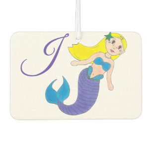Désodorisant Pour Voiture Blonde natation Sirène fille bulles Océan initial