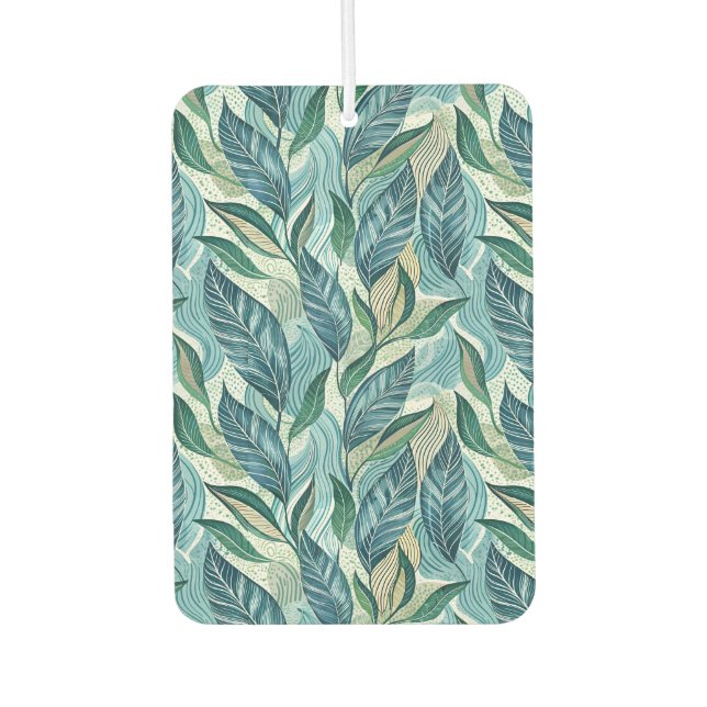 Désodorisant Pour Voiture Blue Botanical Wave Modern Pattern (Devant)