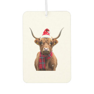 Désodorisant Pour Voiture Boho Xmas Noël Vache des Highlands T-Shirt (4)