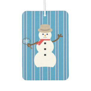 Désodorisant Pour Voiture Bonhomme de neige détective bleu drôle et chic