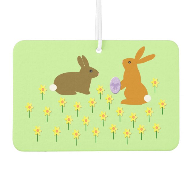 Désodorisant Pour Voiture Bonnets de Pâques et jonquilles (Devant)