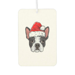 Désodorisant Pour Voiture Boston Terrier Chien de Noël Santa Hat Xmas Boys K