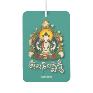 Désodorisant Pour Voiture Bouddha Amitabha Om Mani Padme Hum Tibétain