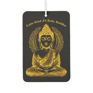Désodorisant Pour Voiture Bouddha d'or sculpté en serène Pose de méditation