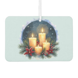 Désodorisant Pour Voiture Bougie de Noël avec Poinsettias