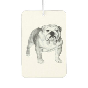 Désodorisant Pour Voiture Bouledogue anglais dessiné à la main 