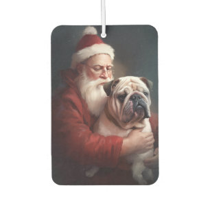 Désodorisant Pour Voiture Bouledogue avec le Père Noël Noël Festif