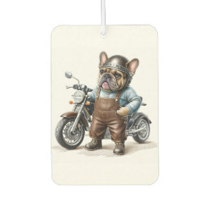 Désodorisant Pour Voiture Bouledogue français avec moto