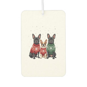 Désodorisant Pour Voiture Bouledogues français de Noël Frenchie de chien 2