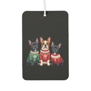 Désodorisant Pour Voiture Bouledogues français de Noël Xmas Frenchie Chien 4