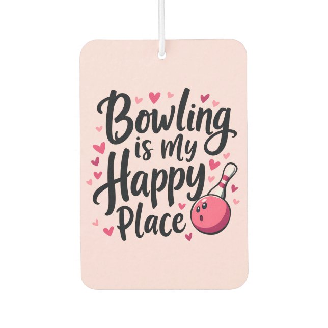 Désodorisant Pour Voiture Bowling Lover Cute Retro Aesthetic Sports Design (Devant)
