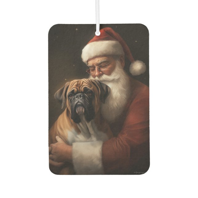 Désodorisant Pour Voiture Boxer avec Noël Festif du Père Noël (Devant)